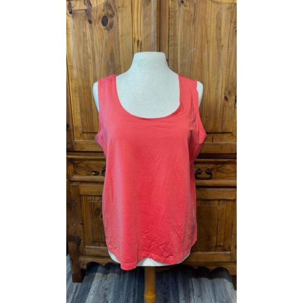 Chico's Coral Pink Scoop Neck Sleeveless Tank Top Size 3 XL